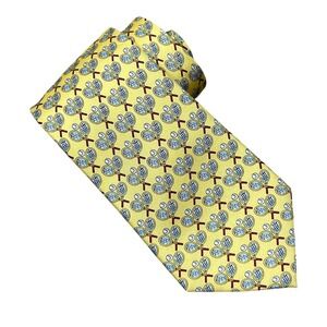 J. Crew Factory The Silk Tie Narrow‎ Tie Novelty Tennis Rackets Balls Yellow